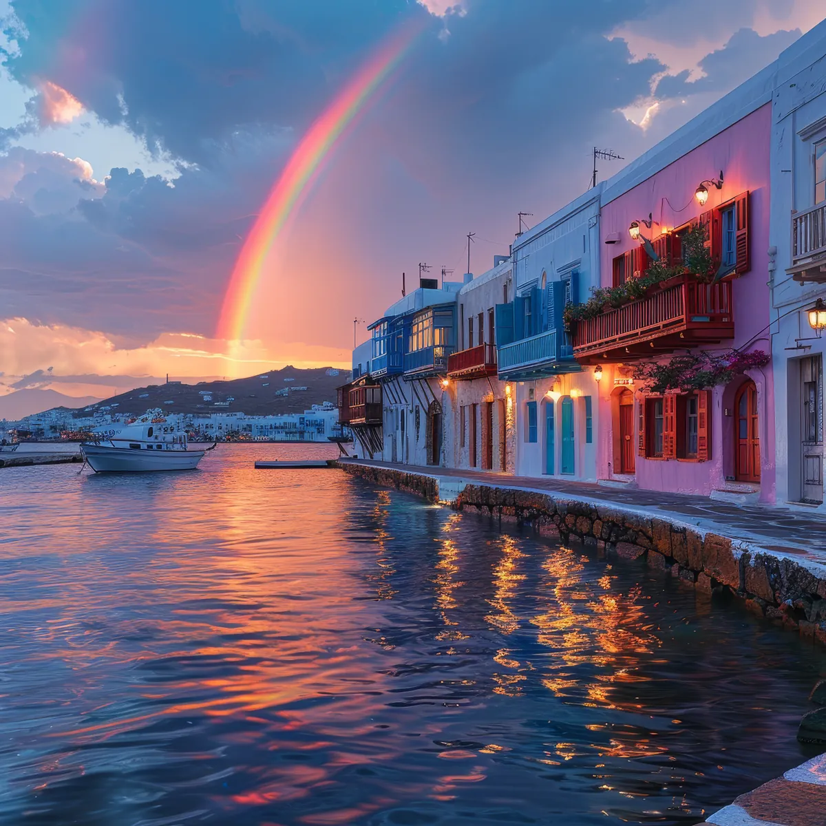 สายรุ้งพาดผ่านธรรมชาติ