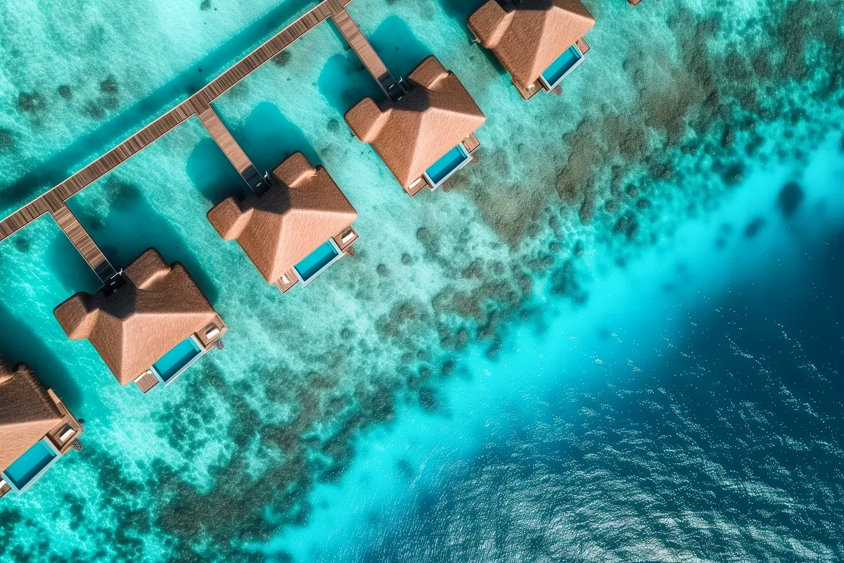 Overwater bungalows in Maldives — tropical paradise