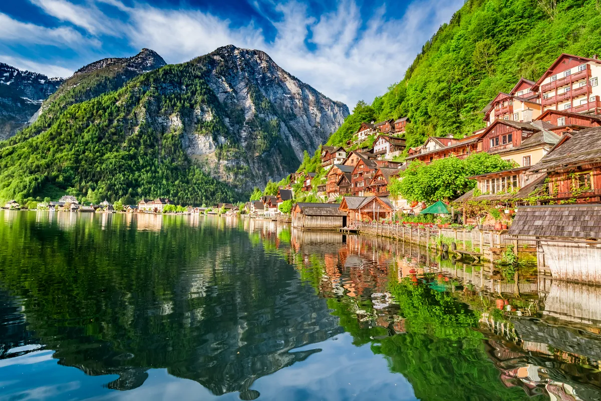 Hallstatt Alps Austria dawn mountain lake breathtaking