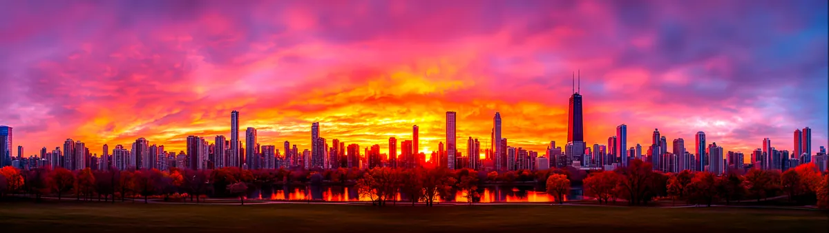 City skyline sunset — Viral Loop