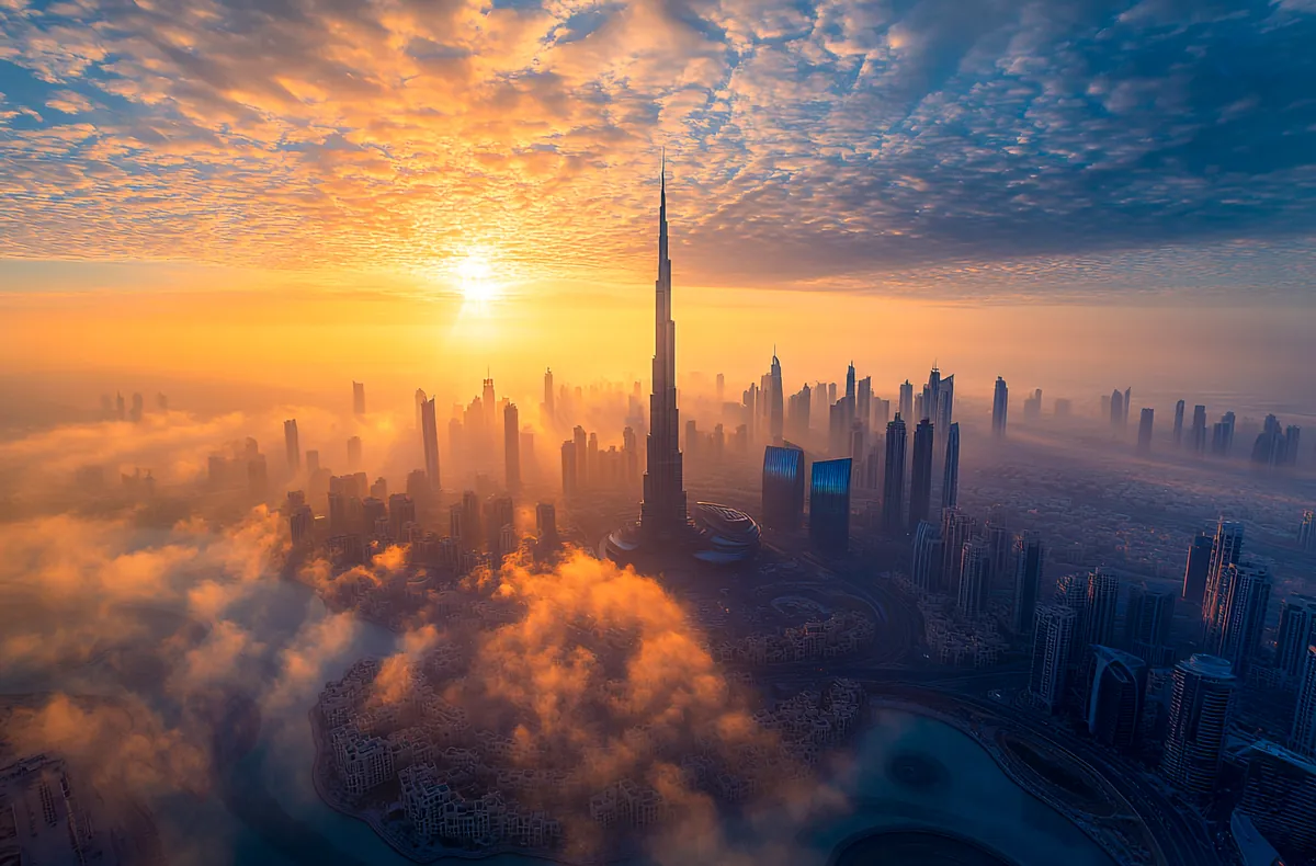 Dubai Skyline at Sunset — visual break before architecture deep dive