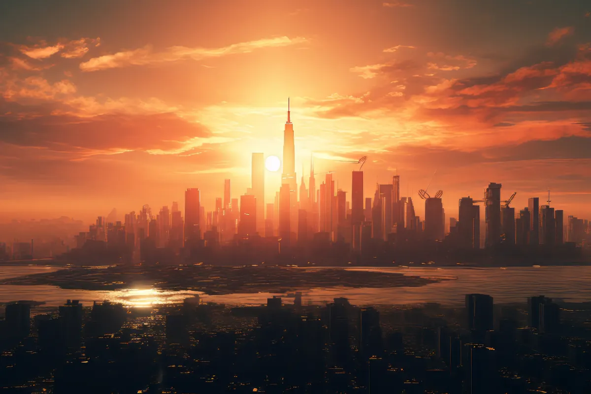 Mountain sunrise panoramic golden