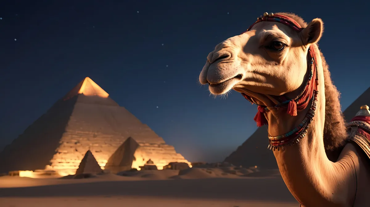 Beautiful Egypt landscape pyramids and desert golden hour