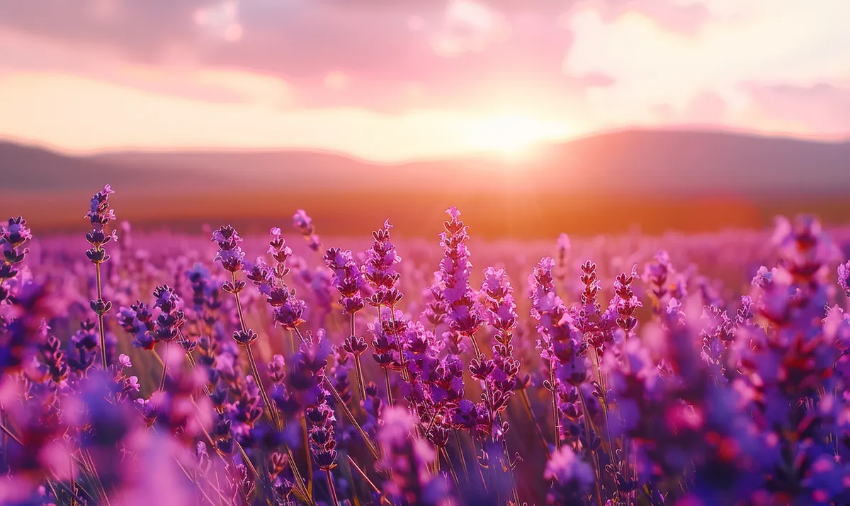 ทุ่งลาเวนเดอร์ยามพระอาทิตย์ตก — พักสายตาสักครู่