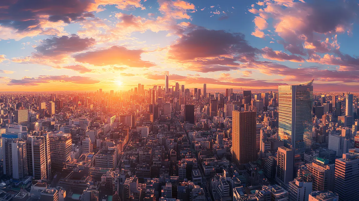 เมือง Tokyo ยามพระอาทิตย์ตก