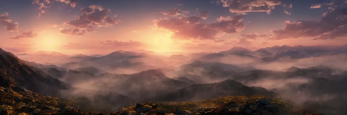 Mountain sunrise panoramic — พักสายตาก่อนเข้าส่วน Architecture